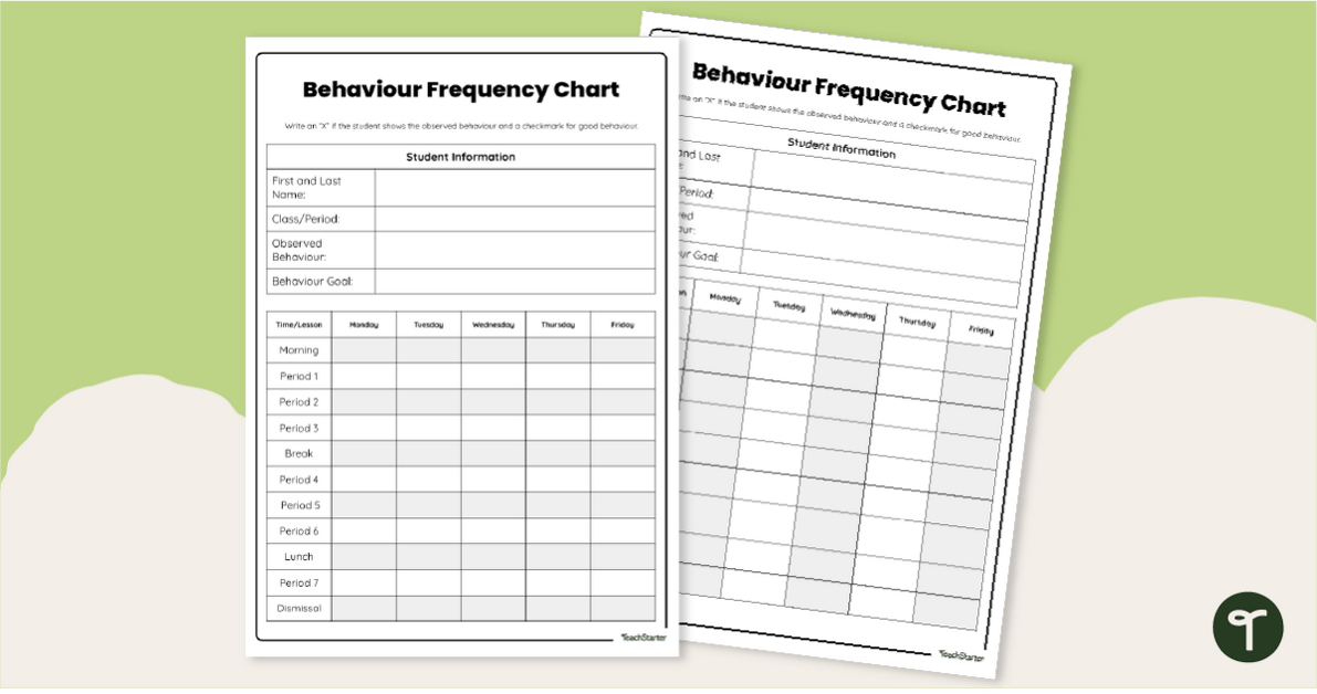 Behaviour Frequency Chart teaching resource