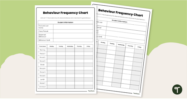 Go to Behaviour Frequency Chart teaching resource