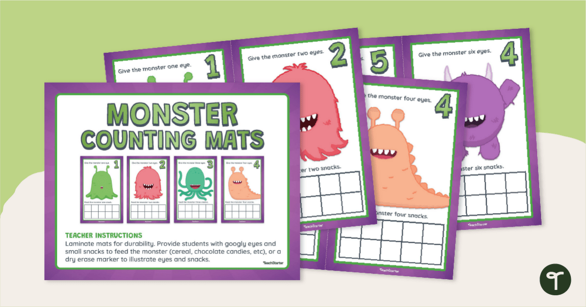 Monster Counting Mats Numbers 1-10 teaching resource