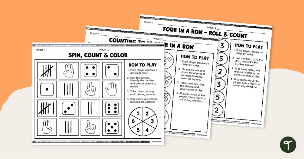 Counting to 10 Partner Games teaching resource
