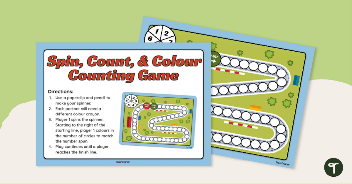 Spin, Count and Colour Counting Game teaching resource