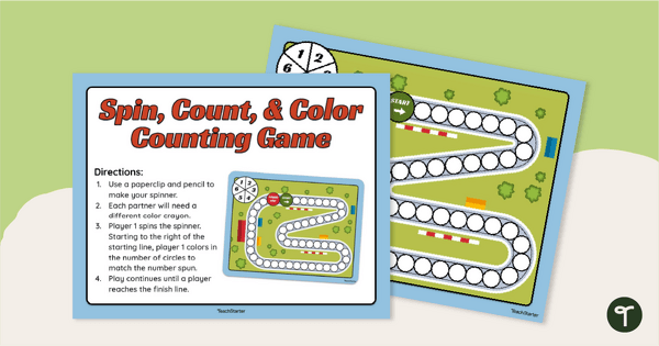Go to Spin, Count, and Color Counting Game teaching resource