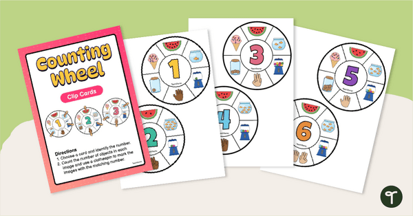 Go to Counting Wheel Clip Cards Numbers 1-10 teaching resource