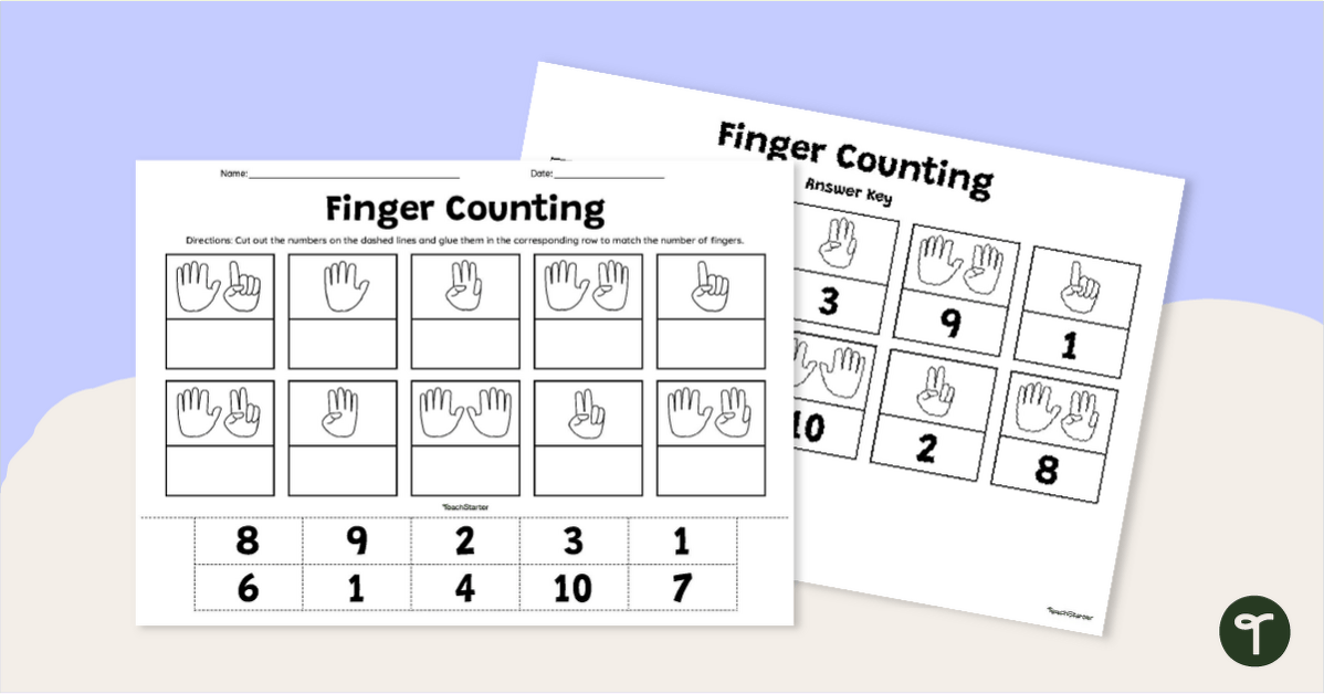 Finger Counting Cut and Paste teaching resource