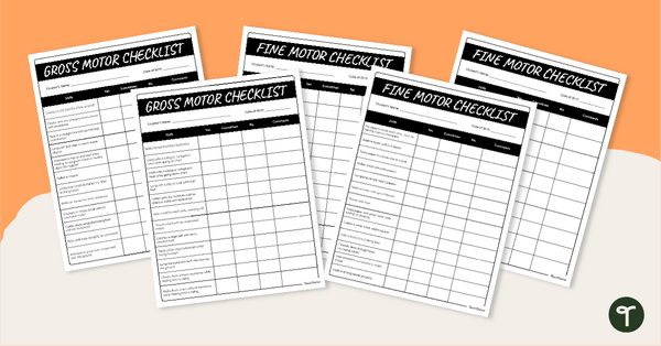 Go to Fine and Gross Motor Development Checklists teaching resource