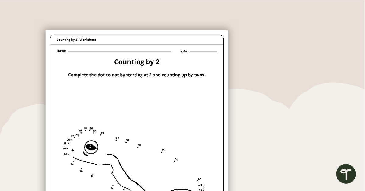Dot-to-Dot Drawing - Counting by 2 - Frog teaching resource