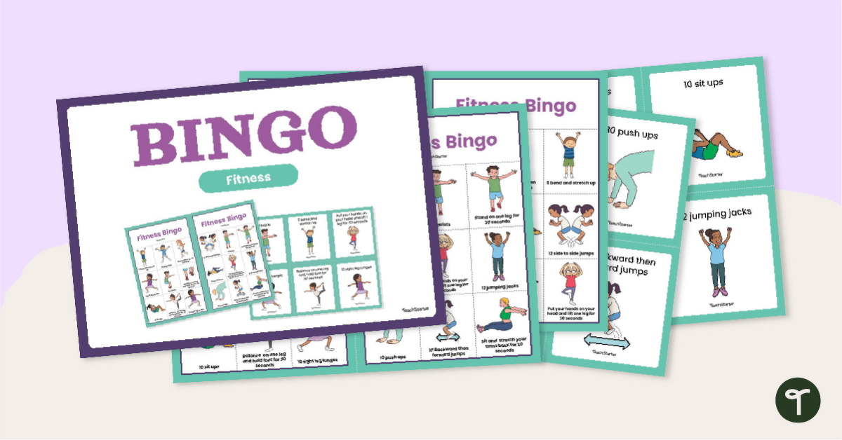 Fitness Bingo Game Cards teaching resource