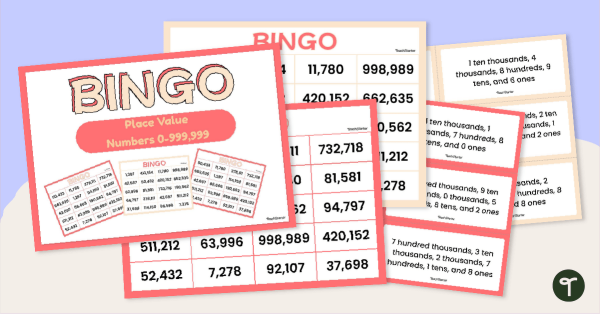 Place Value Bingo Game Numbers Up to 1,000,000 teaching resource