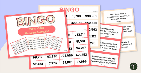 Go to Place Value Bingo Game Numbers Up to 1,000,000 teaching resource