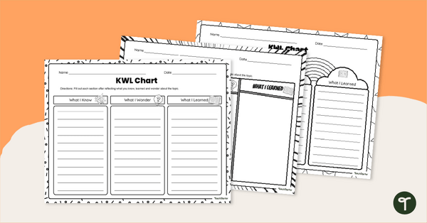 Go to Know Wonder Learned KWL Charts teaching resource