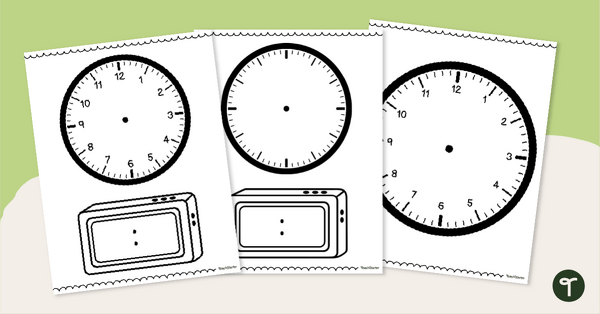 Go to Blank Digital and Analogue Clock Templates teaching resource