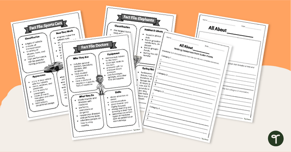 Go to Informative Writing Fact Files - Differentiated Writing Worksheets teaching resource