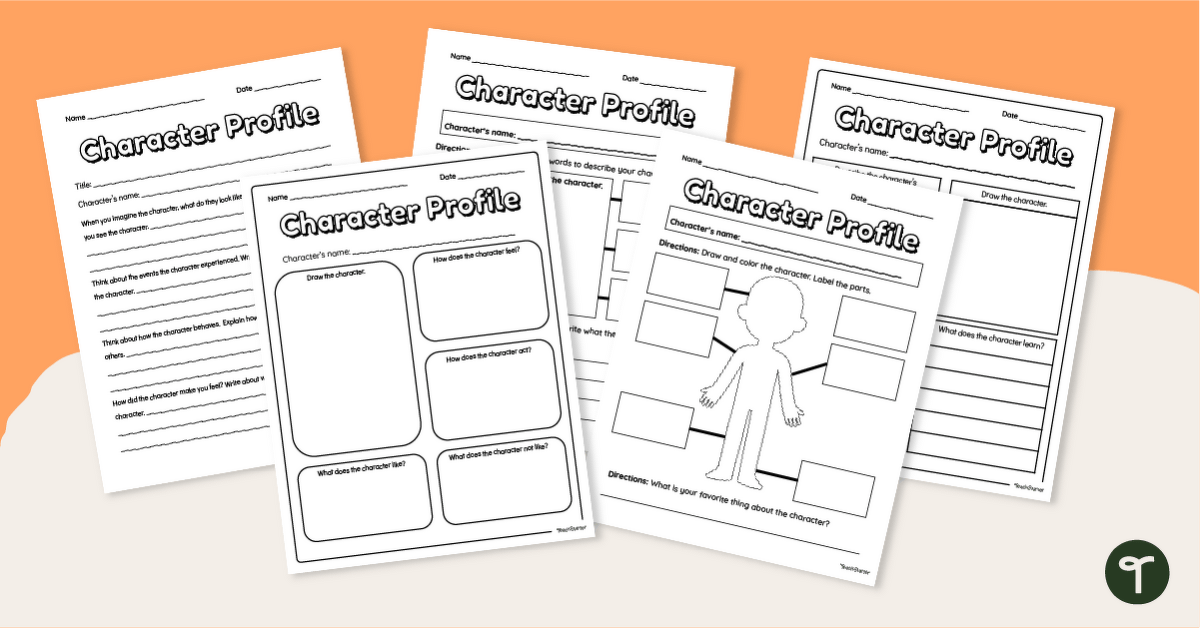 Character Profile Template Pack teaching resource