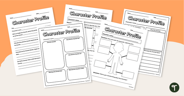 Go to Character Profile Template Pack teaching resource