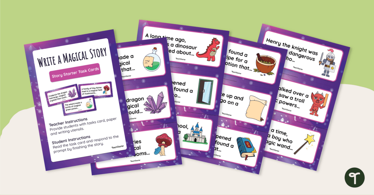 Magical Story Starters Task Cards teaching resource