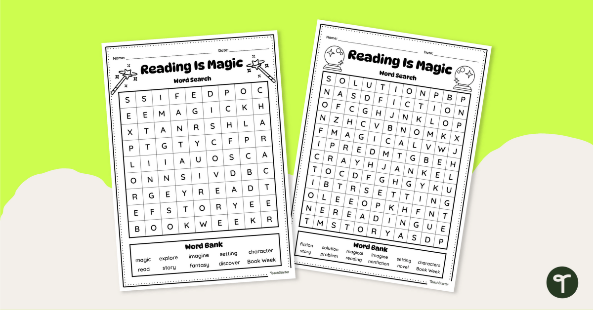 Reading Is Magic! Word Search teaching resource