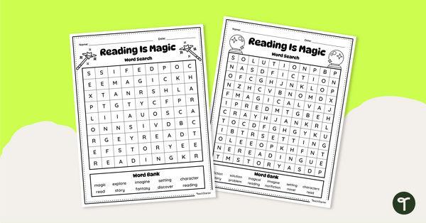 Go to Reading Is Magic! Word Search teaching resource