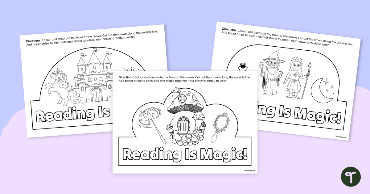 Reading Is Magic! Crown Templates teaching-resource