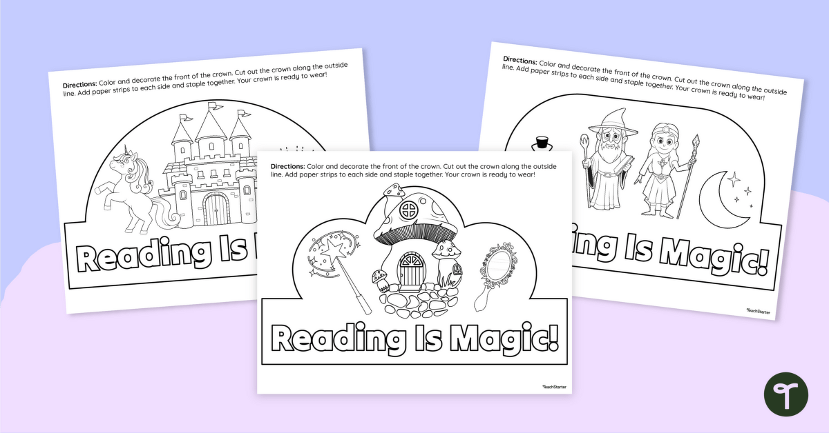 Reading Is Magic! Crown Templates teaching resource