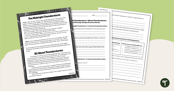 Go to Paired Passage Worksheets - Thunderstorms teaching resource