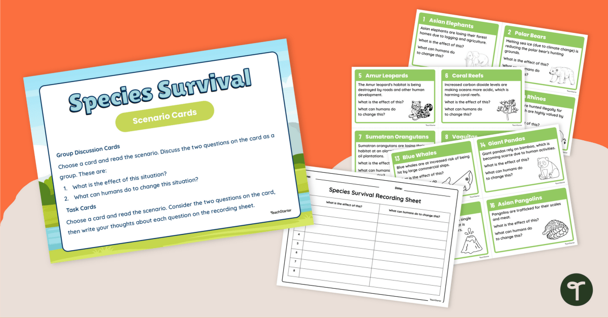 Species Survival Scenario Task Cards teaching-resource