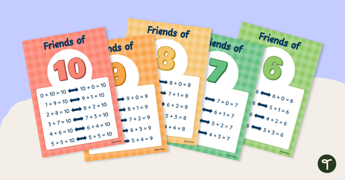 Friends of 10 Addition Poster Bundle teaching resource