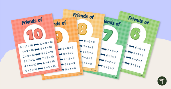 Go to Friends of 10 Addition Poster Bundle teaching resource