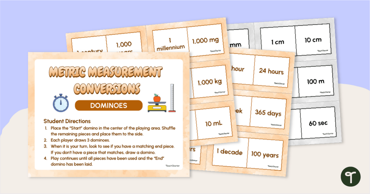 Metric Measurement Conversions Dominoes teaching-resource