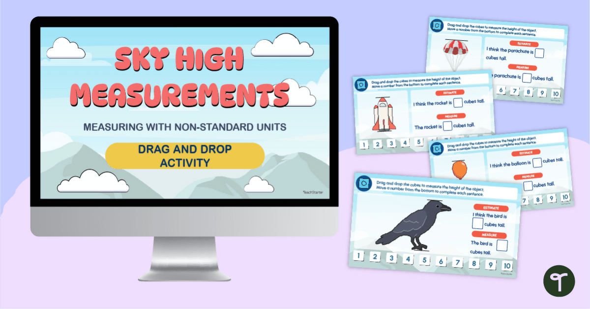 Sky High Measurements With Non-Standard Units Interactive teaching resource