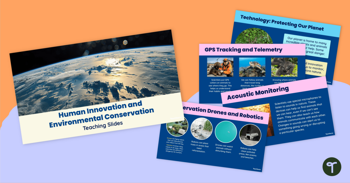 Human Innovation and Environmental Conservation Teaching Slides teaching resource