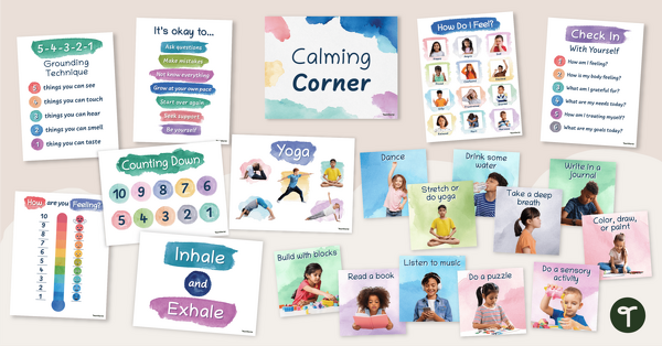 Go to Calm Down Corner Classroom Decor Pack teaching resource