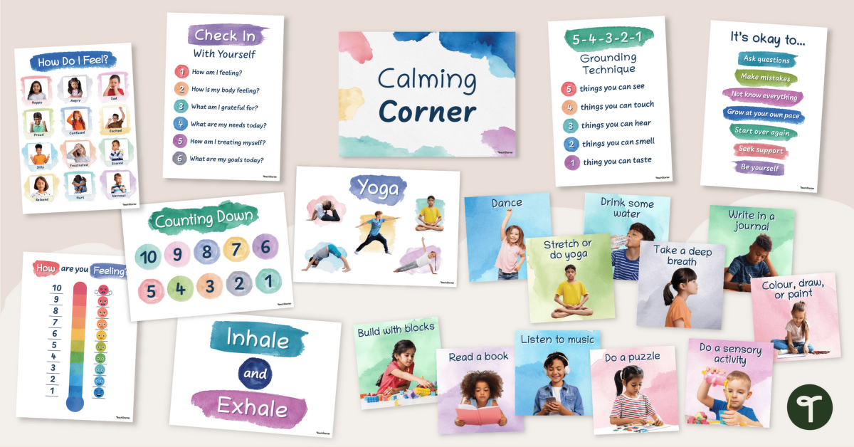 Calm Down Corner Classroom Decor Pack teaching resource