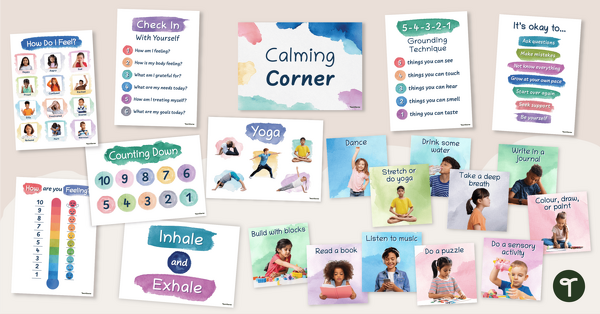 Go to Calm Down Corner Classroom Decor Pack teaching resource