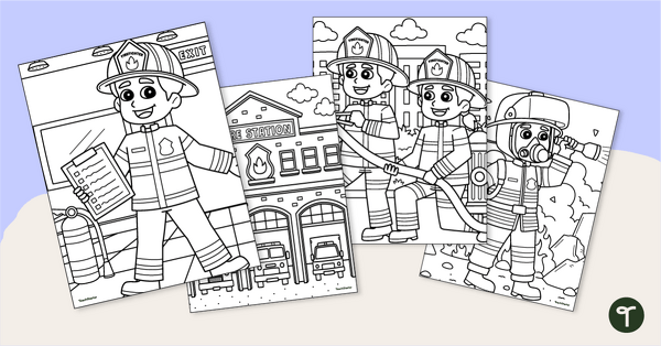 Go to Firefighter Coloring Sheets teaching resource
