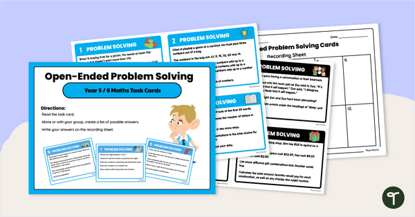 Go to Open-Ended Maths Problem Solving Cards - Upper Primary teaching resource
