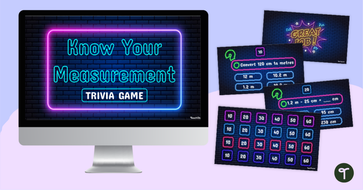 Know Your Measurement Conversions Trivia Game teaching resource