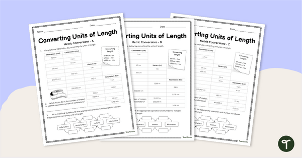 Go to Converting Units of Length – Worksheets teaching resource