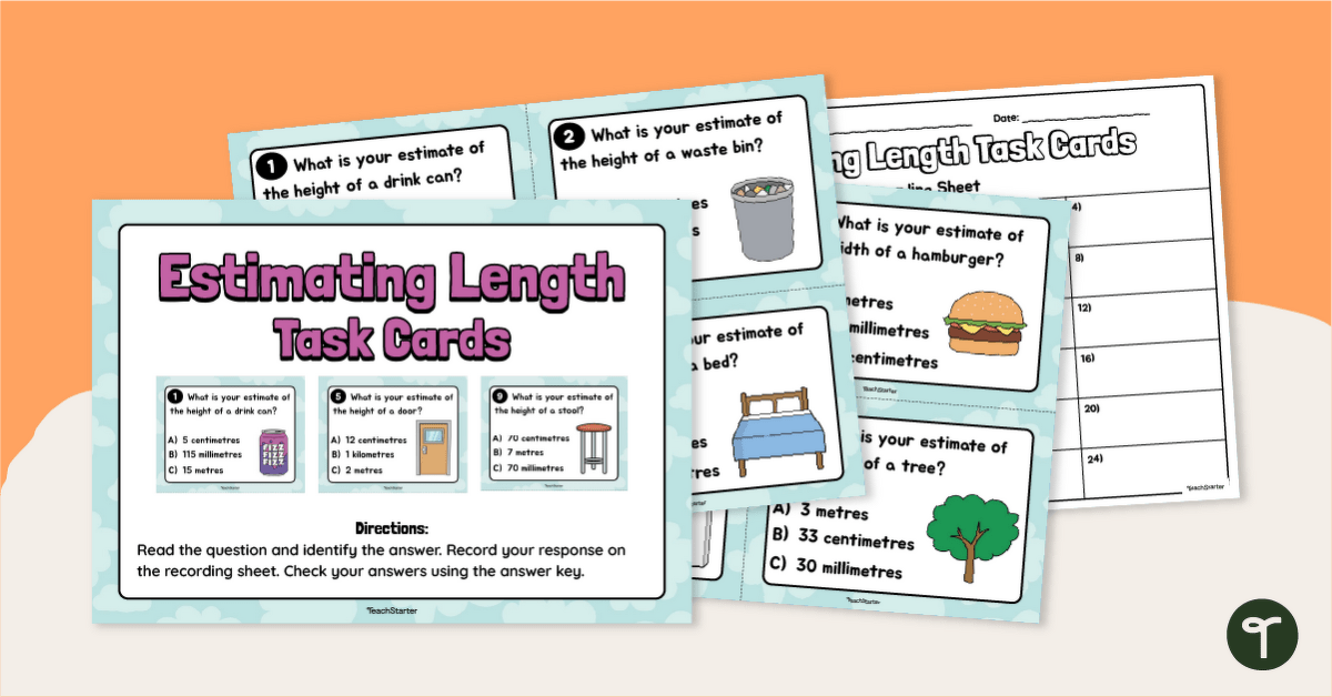 Estimating Length Task Cards teaching-resource