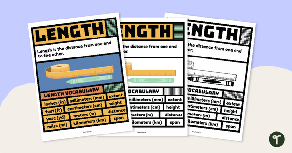 Go to Length Vocabulary Poster Pack teaching resource