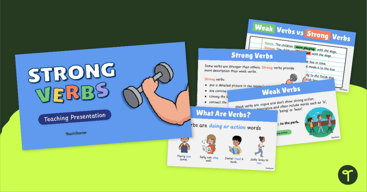 Strong Verbs Teaching Slides teaching resource