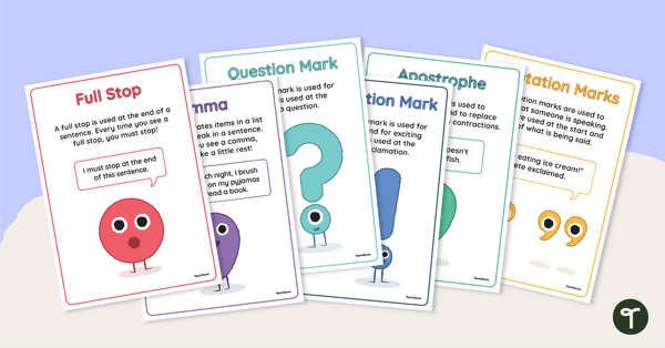 Go to Punctuation Poster Pack teaching resource
