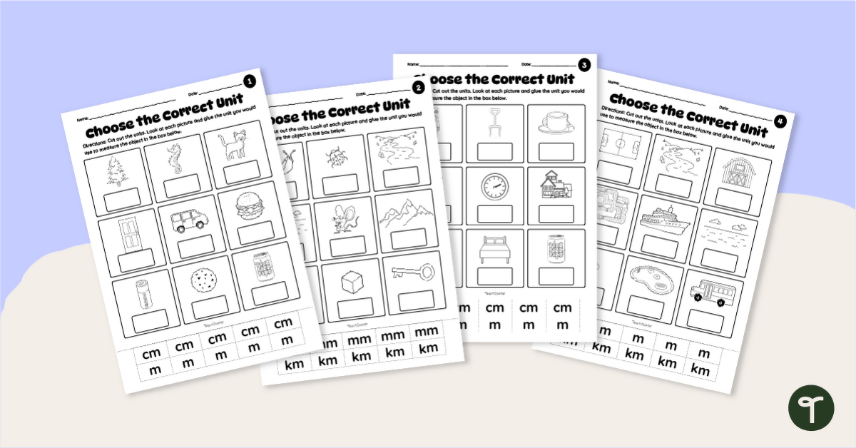 Which Unit of Measurement? - Length Worksheets teaching-resource