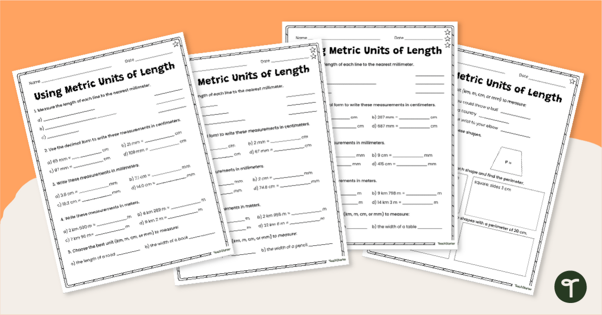 Length Measurement & Conversion - Differentiated Worksheets teaching resource
