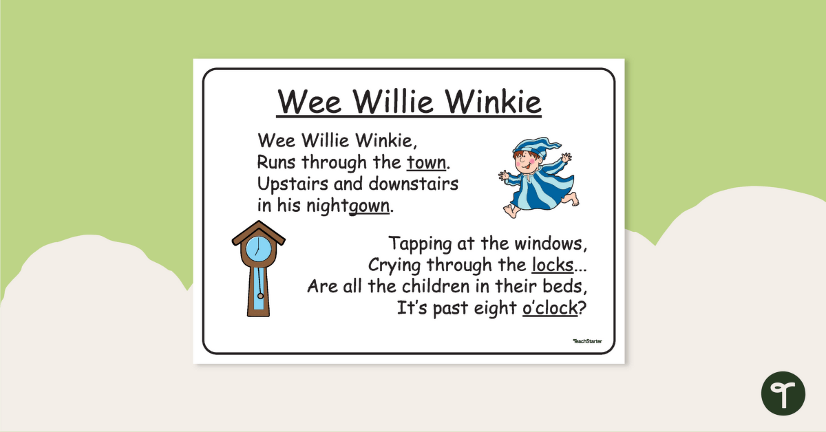 Wee Willie Winkie – Nursery Rhyme Poster teaching-resource