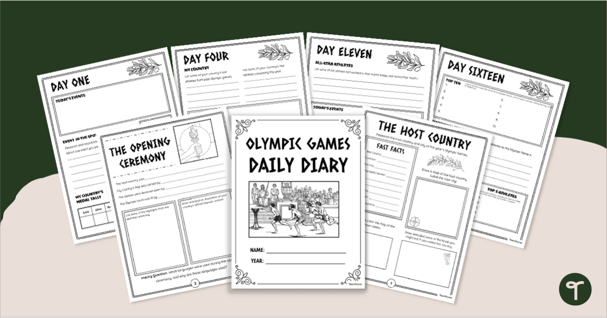 Olympic Games Daily Diary - Medal Tracking Activity Book teaching resource