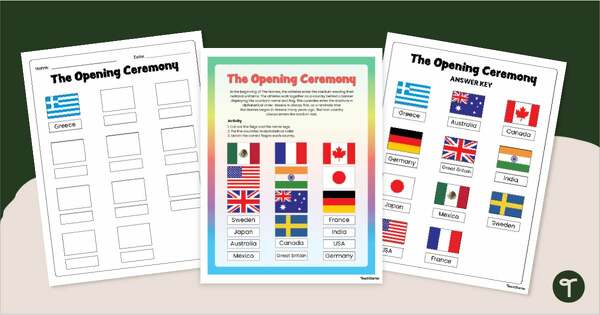 Image of The Opening Ceremony - ABC Order Sequencing Activity