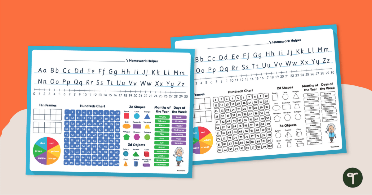 Literacy and Numeracy Visual Aid Mat teaching resource