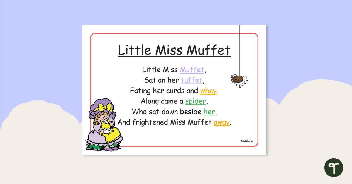Little Miss Muffet – Nursery Rhyme Poster teaching resource
