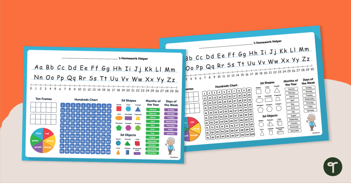 Literacy and Numeracy Visual Aid Mat teaching resource