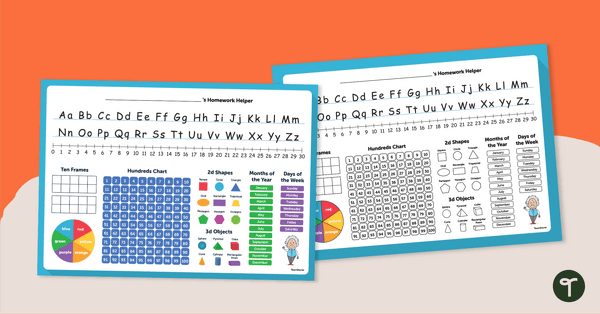 Go to Literacy and Numeracy Visual Aid Mat teaching resource